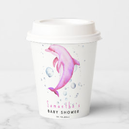 Waterverf oceaan dolfijn baby shower papieren bekers