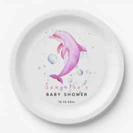 Waterverf oceaan dolfijn baby shower papieren bordje