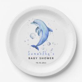 Waterverf oceaan dolfijn baby shower papieren bordje