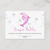 Waterverf oceaan dolfijn - luier loterij informatiekaartje (Voorkant)