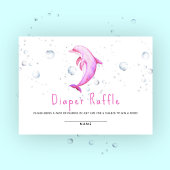 Waterverf oceaan dolfijn - luier loterij informatiekaartje