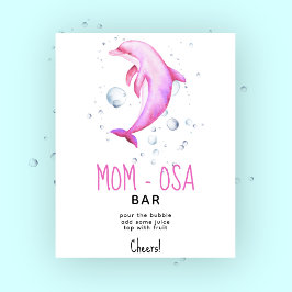 Waterverf oceaan dolfijn - momosa bar poster