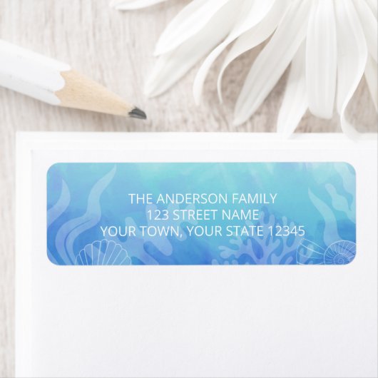 Waterverf oceaan etiket (Insitu)