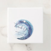 Waterverf Oceaan Golf Bedankt Trouw Namen Bedankjes Labels (In situ)