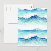 Waterverf Oceaan Golven Rand Briefkaart (Voorkant / Achterkant)