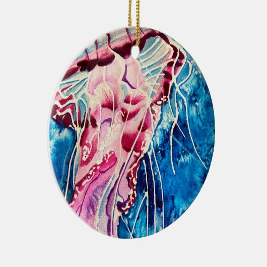 Waterverf oceaan keramisch ornament (Rechts)