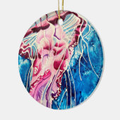 Waterverf oceaan keramisch ornament (Links)