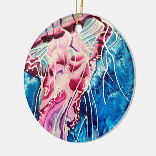 Waterverf oceaan keramisch ornament (Links)