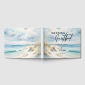 Waterverf Oceaan Kust Op Het Strand Trouwen Gastenboek (Volledig)
