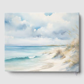 Waterverf Oceaan Kust Op Het Strand Trouwen Gastenboek (Achterkant)