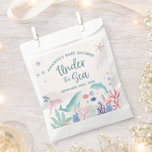 Waterverf Oceaan onder het Zee Baby shower Bedankzakje (Geknipt)