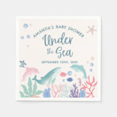 Waterverf Oceaan onder het Zee Baby shower Servet (Voorkant)