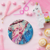 Waterverf oceaan papieren bordje (Feest)