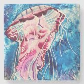 Waterverf oceaan stenen onderzetter (Voorkant)