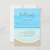 Waterverf Oceaan Strand Bruiloft RSVP Kaart (Voorkant)