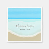 Waterverf Oceaan Strand Bruiloft Servet (Voorkant)