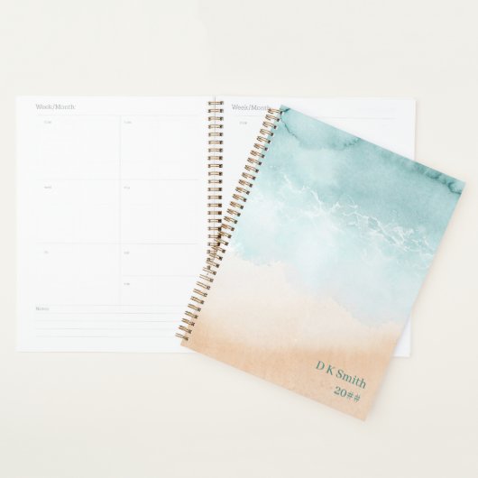 Waterverf Oceaan Strand Gepersonaliseerde Planner (Display)