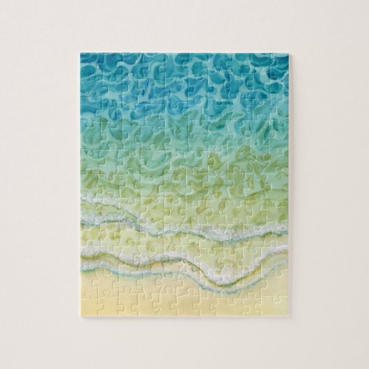Waterverf Oceaan Strand Legpuzzel (Verticaal)