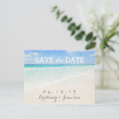 Waterverf Oceaan | Strand Save the Date Briefkaart (Staand voorkant)