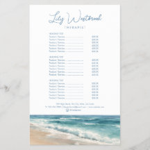 Waterverf Oceaan Strand Therapeutische Dienst Menu