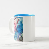 Waterverf oceaan tweekleurige koffiemok (Voorkant links)