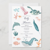 Waterverf Oceaan Zee Dieren Baby shower Kaart (Voorkant)