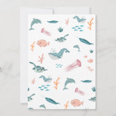 Waterverf Oceaan Zee Dieren Baby shower Kaart (Achterkant)