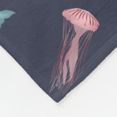 Waterverf Oceaan Zee Dieren Blauw Patroon Fleece Deken (Hoek)
