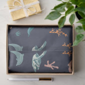 Waterverf Oceaan Zee Dieren Blauw Patroon Tissuepapier (Geschenk)