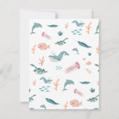 Waterverf Oceaan Zee Dieren Monogram Notitiekaartje (Achterkant)