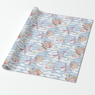 Waterverf Oceaan Zee Dieren Patroon Cadeaupapier