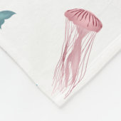 Waterverf Oceaan Zee Dieren Patroon Fleece Deken (Hoek)