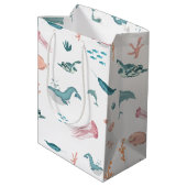Waterverf Oceaan Zee Dieren Patroon Medium Cadeauzakje (Achterkant Gekanteld)