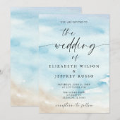 Waterverf Oceaan Zee Zomer Strand Bruiloft Kaart (Voorkant / Achterkant)
