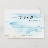 Waterverf Oceaan Zee Zomer Strand Bruiloft RSVP Kaartje (Voorkant)