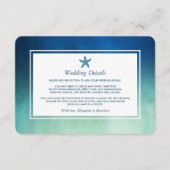 Waterverf Oceaan Zeester Strand Bruiloft Details Informatiekaartje (Voorkant)