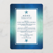 Waterverf Oceaan Zeester Strand Bruiloft Menu (Voorkant)