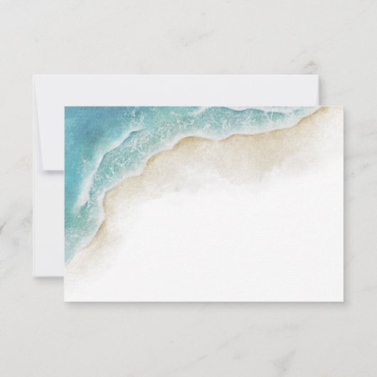 Waterverf Oceaan Zomer Strand Bruiloft RSVP Kaartje (Achterkant)