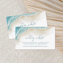 Waterverf Oceaan Zomer Strand Bruiloft Website Informatiekaartje