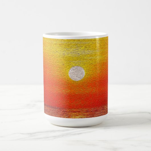 Waterverf oceaan zonsondergang zomer strand golven koffiemok (Center)