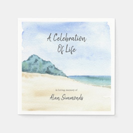 Waterverf oceaanbedekking hoorns viering van het l servet (Voorkant)