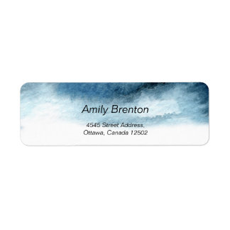 Waterverf oceaanblauw marien label