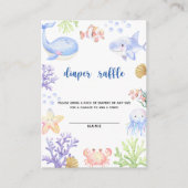 Waterverf oceaandier - luierloterij informatiekaartje (Voorkant)