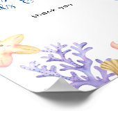 Waterverf oceaandieren - Boeken kaarten en geschen Poster (Hoek)