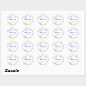 Waterverf oceaandieren - dank u baby shower ronde sticker (Vel)