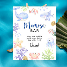 Waterverf oceaandieren - Momosa Bar Poster