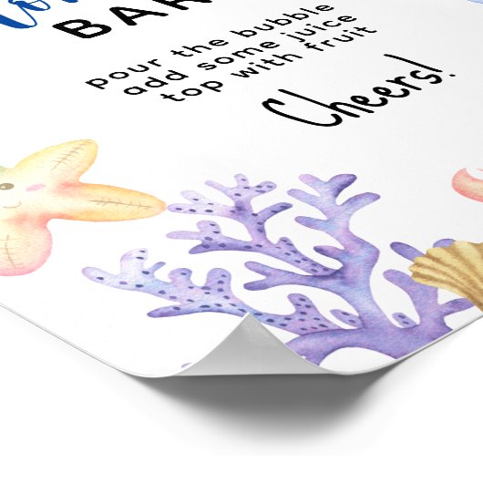 Waterverf oceaandieren - Momosa Bar Poster (Hoek)