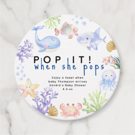 Waterverf oceaandieren - pop het! Wanneer ze poppe Bedankjes Labels