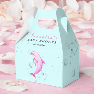 Waterverf oceaandolfijn babyshower bedankdoosjes