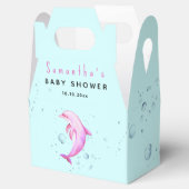 Waterverf oceaandolfijn babyshower bedankdoosjes (Geopend)